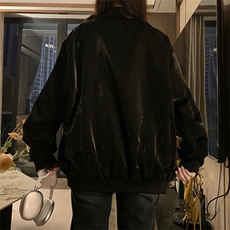 复古棒球服外套女春秋冬休闲宽松中长款立领机车夹克上衣C703-88，男装夹克，星座911-2(原星座613-2）