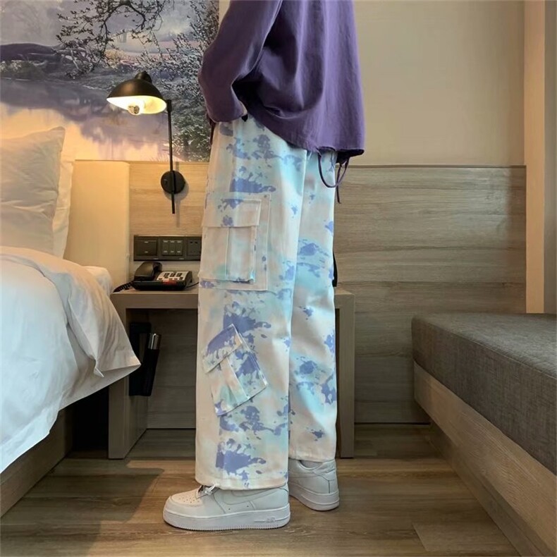 春夏运动休闲裤男直筒垂感ins潮牌港风K1119P33,男装休闲裤,星座1116-2