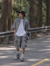 2025夏季CITYBOY日系宽松短裤可与2304Y短衬衫作为一套卖，男装牛仔裤，星座112A