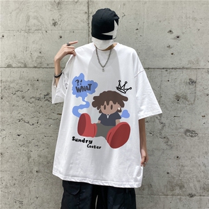 春夏新款重磅纯棉卡通印花短袖T恤M~5XL XZ604-DT207-P35控48图片