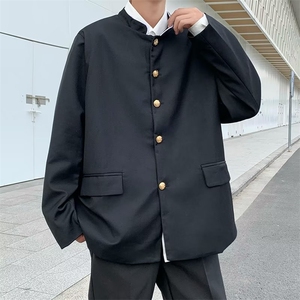男秋季外套潮牌街头立领热血高校中山装夹克外套西服G24P50图片