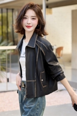 女装皮衣外套2025年春秋季新款时尚百搭夹克上衣，女装皮衣，新感觉