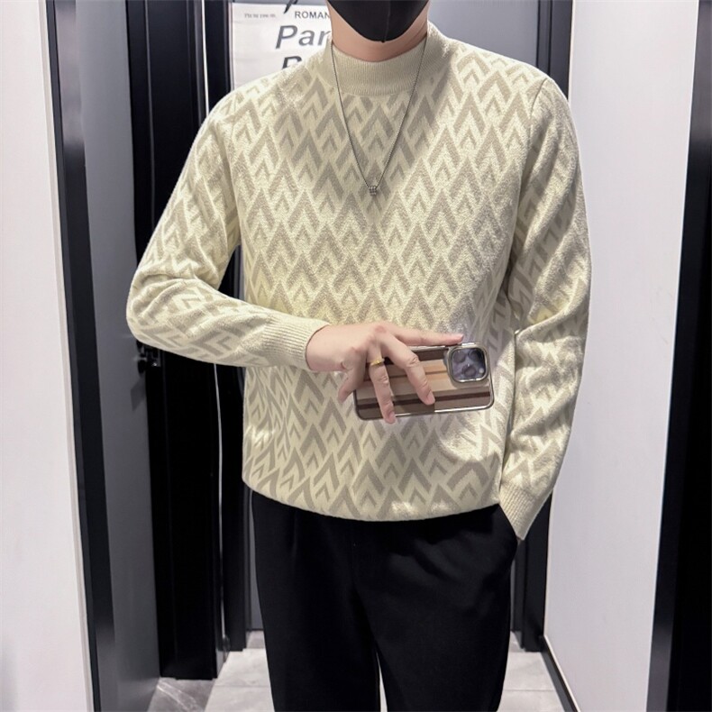B340MY8306P6898店主风小伙风菱形格休闲长袖毛衣,男装针织衫/毛衣,电商B340
