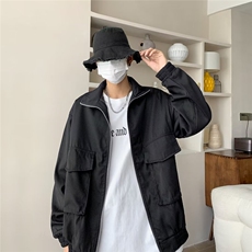 立领痞帅夹克外套男春秋款冲锋衣轻熟风工装潮牌衣服，男装夹克，星座716-3