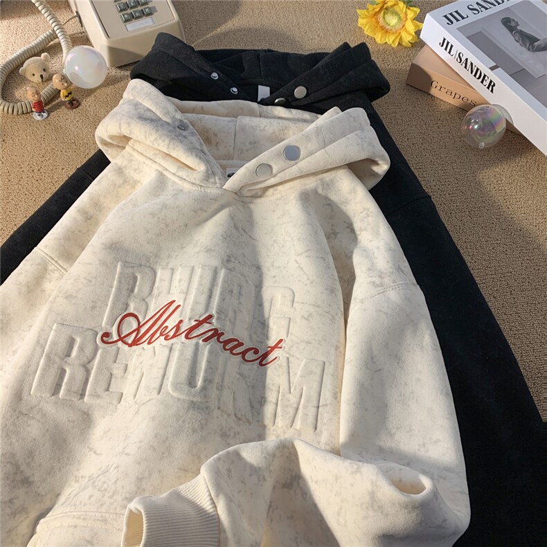 冬季加绒加厚卫衣上衣套头扎染WR2228加绒P70控98常规60控88，男装卫衣，星座815A