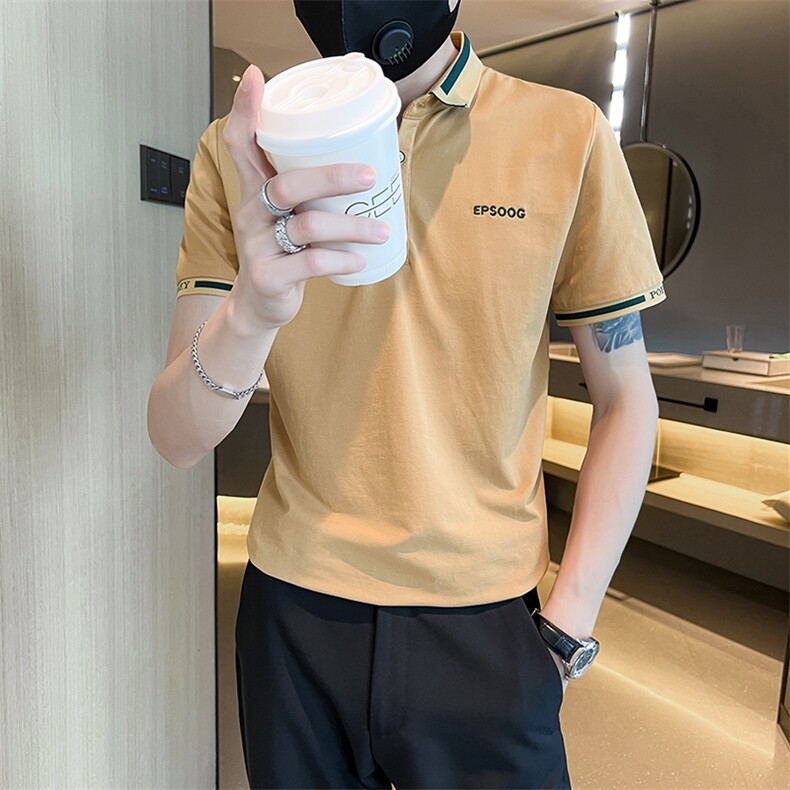 3031-P40男士短袖T恤夏季新款精神小伙半袖上衣服潮牌修身潮流男图片