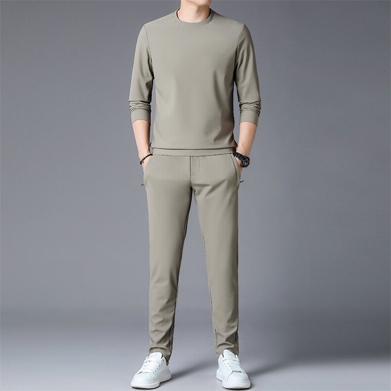 SXL9665春秋款男士运动套装二件套圆领净版男装P143，男装休闲套装，电商B360