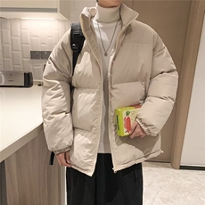 韩版宽松休闲情侣装秋冬立领棉衣高街潮流纯色面服W6101-P58，男装棉衣，星座512-2