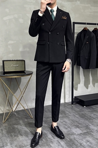 2026秋季新西装套装修身休闲商务三件套西服男士礼服KTZ821-P335图片