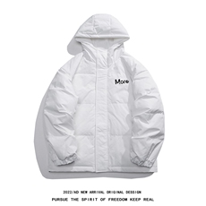 白鸭绒白底22冬季简约字母印花厚款保暖连帽羽绒服YR1306P195K258，男装羽绒服，电商A247-1