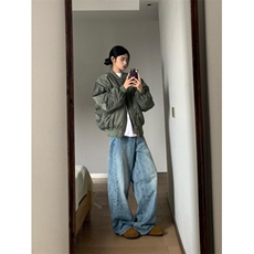 美式bomber飞行员夹克棉服男款冬季潮牌高级感外套cleanfit棒球服，男装夹克，星座1007（原301D）