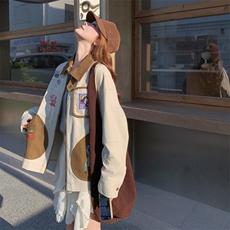 高级小众学院风撞色外套女春秋2025新款超火好看设计感短夹克上衣，女装短外套，2C323