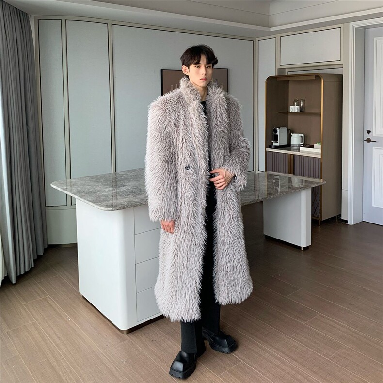 WT156-P180抗寒保暖特厚长款毛绒外套男大廓形狐狸毛大衣网图,男装棉衣,星座1501-3