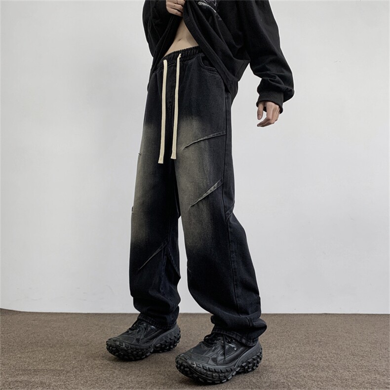 2025夏季新款水洗渐变牛仔裤男潮流宽松直筒长裤现货K7790-P45,男装牛仔裤,星座512-3