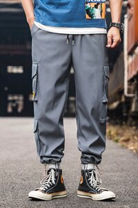 有报告束脚男士工装裤潮牌青少年运动休闲裤 DS356T图片