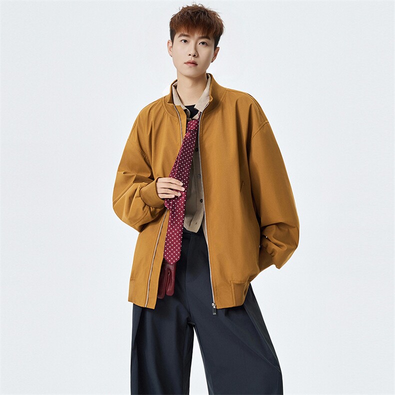 2026春季新款宽松立领夹克男纯色上衣外套DSA157B-JK7923-特P45图片