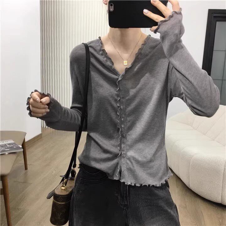 夏季新款简约舒适女士夏天防晒开衫长袖,女装T恤,挚尚羊绒