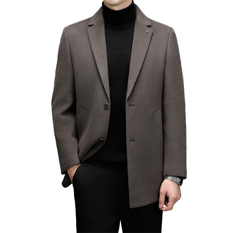 CKM23189钱塘2020-2商务休闲简约冬季厚款中年男士毛呢外套P320,男装毛呢大衣,钱塘207-2