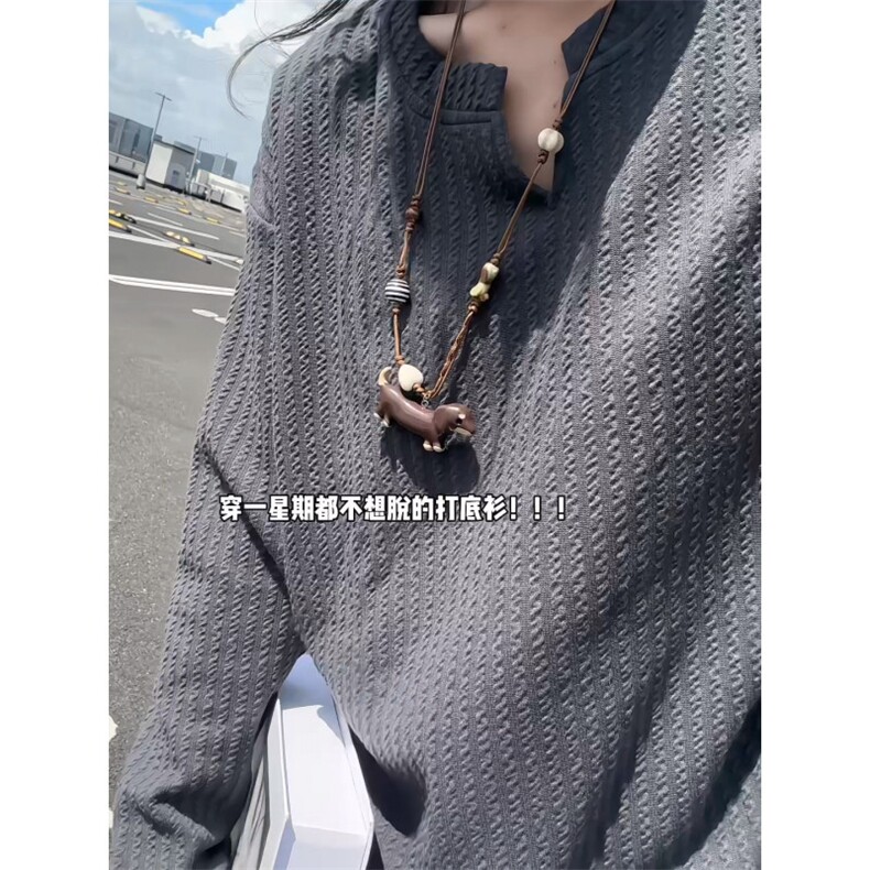 XZ809A/VL01/特P14深度库存量大可谈美式V领肌理感百搭长T卫衣,男装卫衣,星座809A(原222-1)
