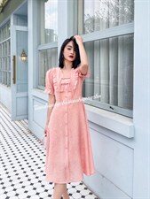 风盘扣刺绣显气质连衣裙，女装连衣裙，天使公主