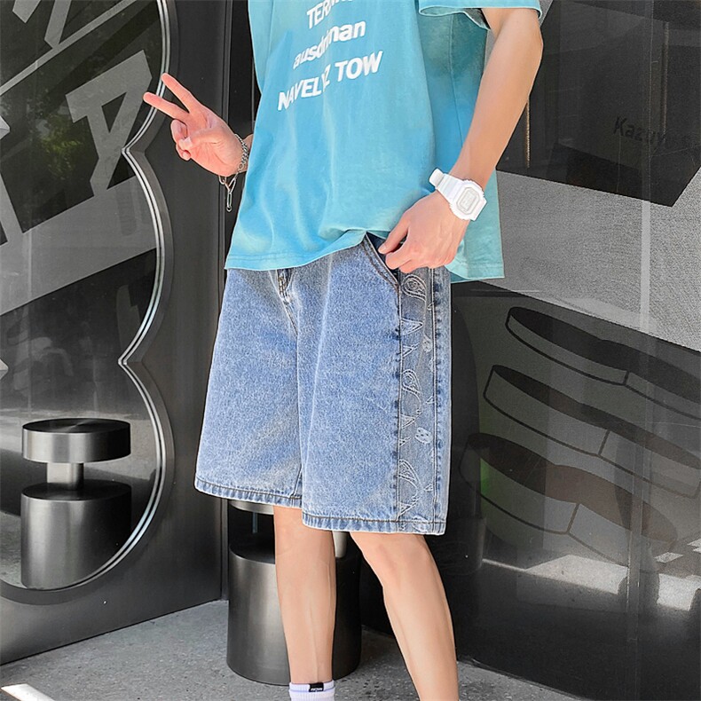 夏季男士腰果花牛仔短裤 百搭休闲牛仔五分裤 A125-DK18-P38图片