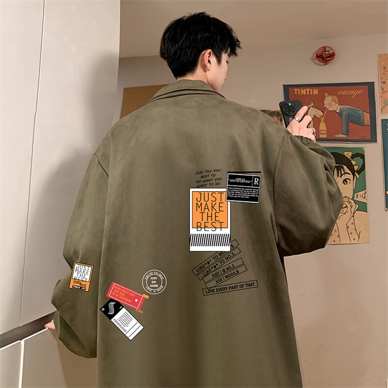 麂皮绒夹克男大码立领褂子外套JK85121-P68加绒款-P78,男装夹克,电商A040