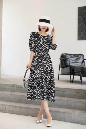 【秋季新款】淑女时尚波点连衣裙，女装连衣裙，笑思源