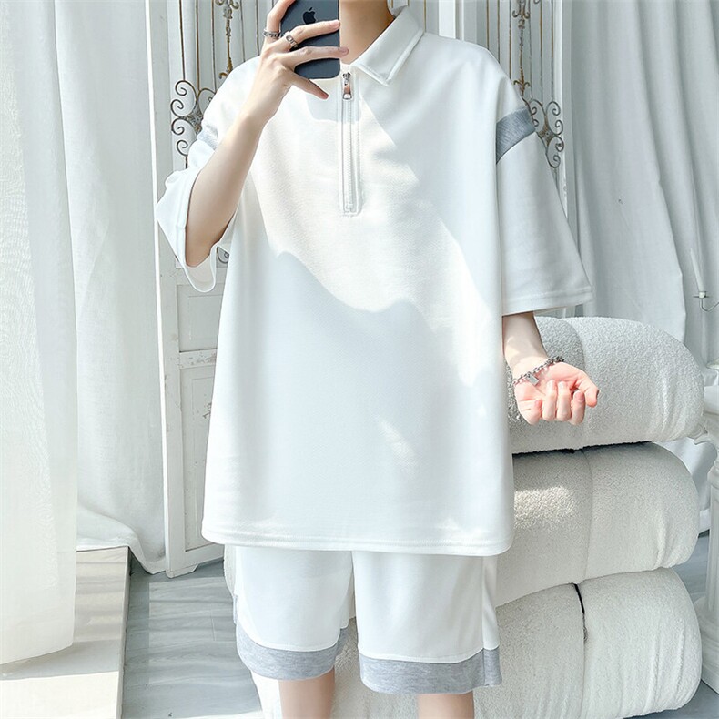 拼接polo衫套装大码情侣T3611特P30控58/DK8602特P25控48,男装休闲套装,电商A007