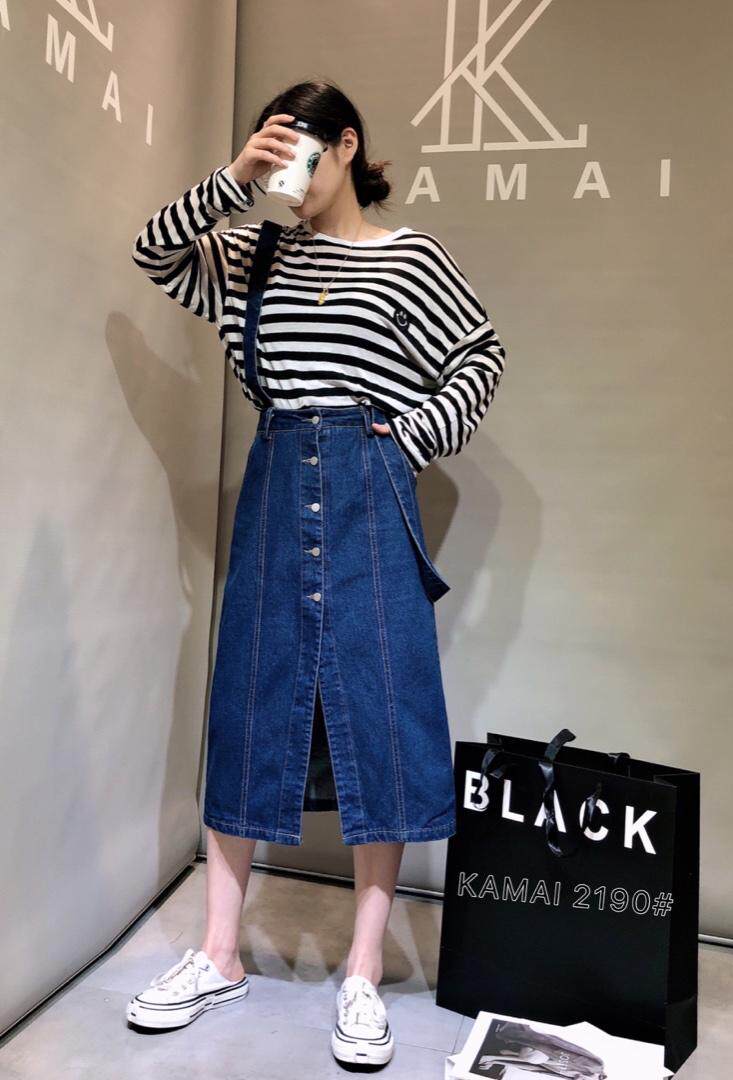 牛仔半裙，女装半身裙，卡麦