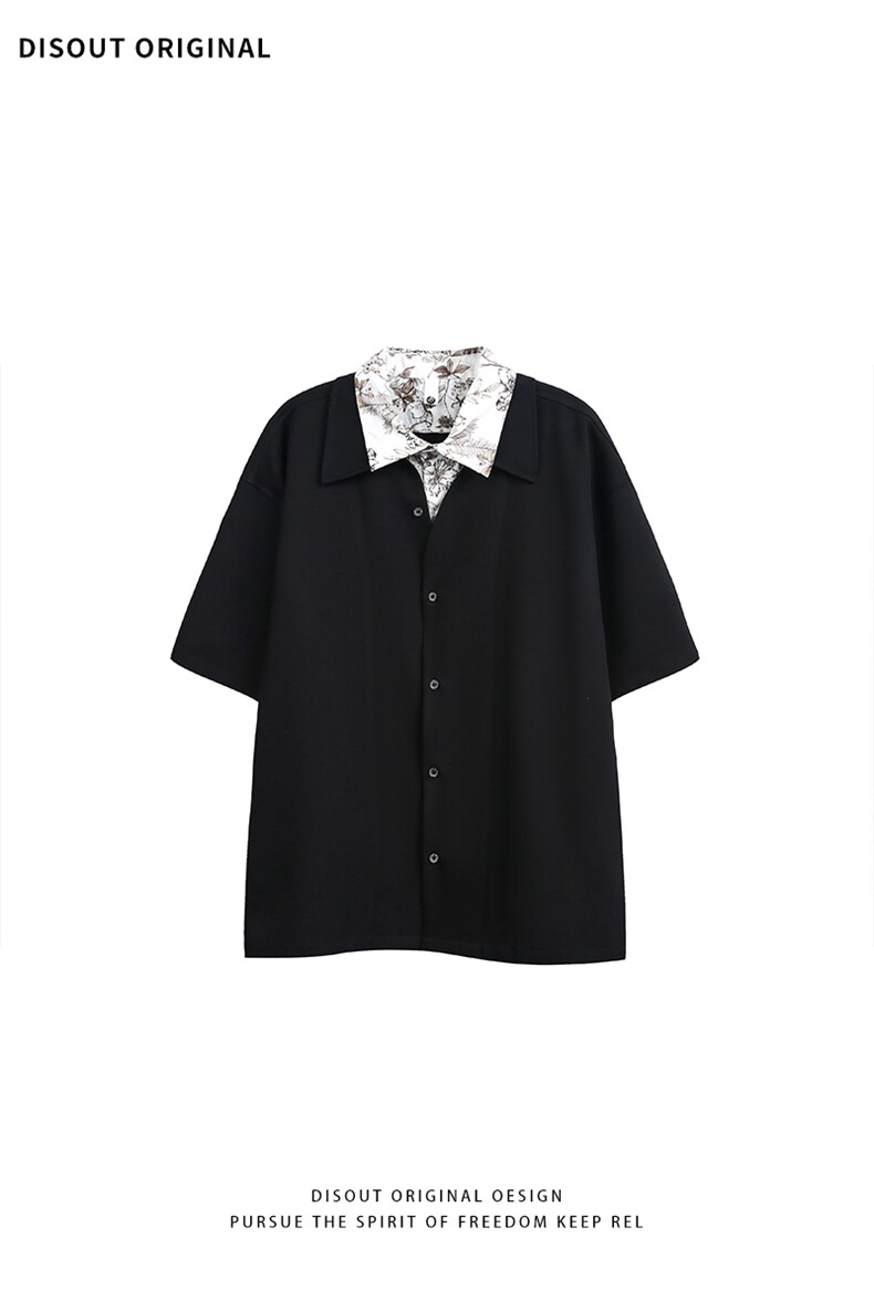 特P45无差价新款夏季潮流百搭时尚短袖衬衫-HC2701日系白底,男装T恤,电商A003