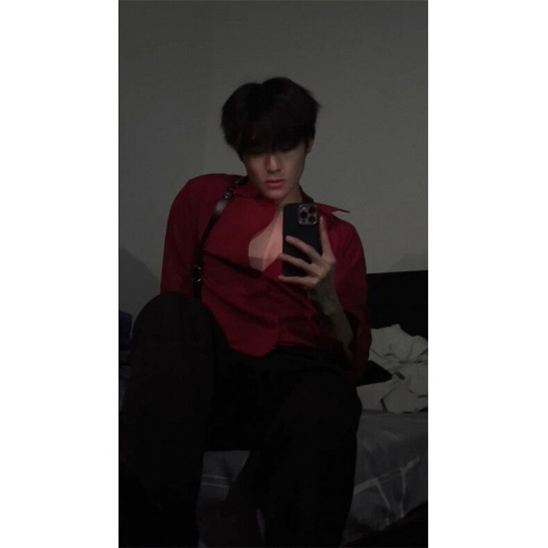 枫叶红禁欲系酒红色衬衫男春秋季痞帅dk男生制服长袖衬衣打底衫,男装衬衫,星座1007（原301D）