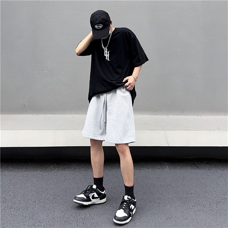 日系重磅运动短裤男夏季宽松休闲抽绳直筒户外五分裤子DK0220-P35,男装休闲裤,星座308B-1