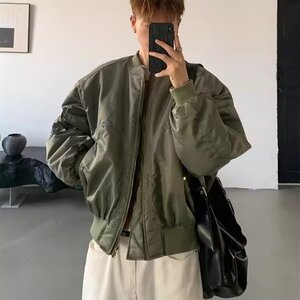 【有货】DM70-P88美式飞行员棉服夹克短宽廓形外套男秋冬棒球服图片