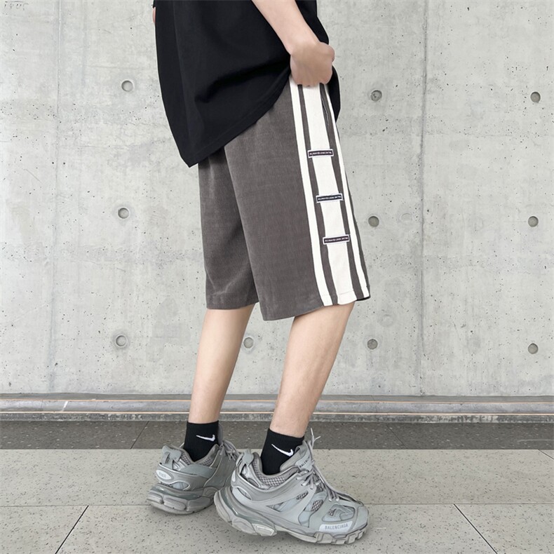 主推！2023休闲短裤休闲宽松撞色五分裤313A-1-NK104-P45控58,男装休闲裤,星座808A-1