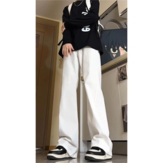 春季美式微喇牛仔裤男款vibe风高街直筒裤休闲裤子潮牌KZ002P55，男装牛仔裤，电商B312