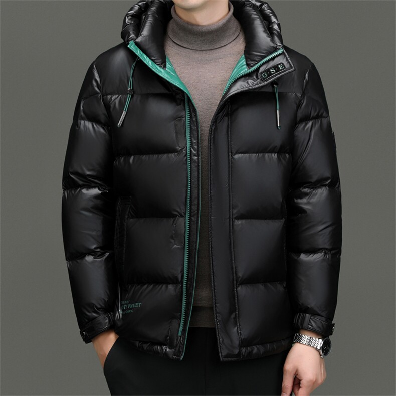 羽绒服男士中年2024冬季新款加厚保暖连帽上衣休闲面包服外套男装图片