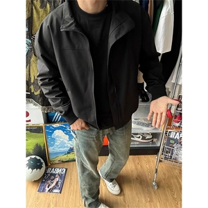 教练飞行员夹克棉服男款春秋季潮牌短款美式立领cleanfit工装外套图片