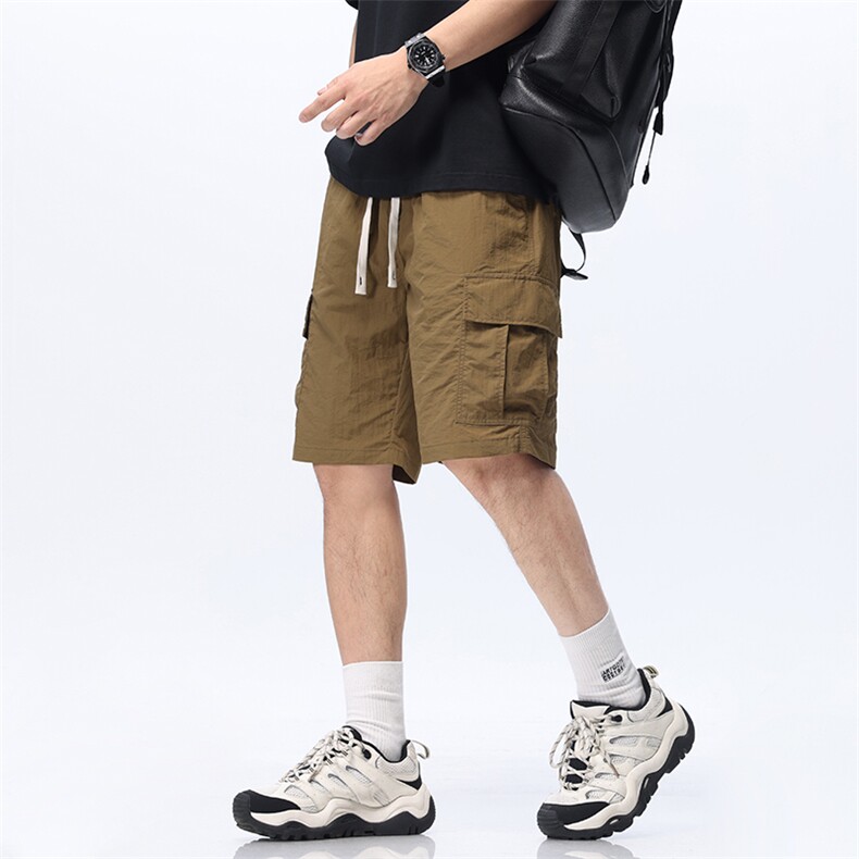 休闲工装短裤男士夏季薄款五分裤潮流百搭宽松速干裤运动中裤，男装牛仔裤，星座815-2