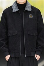 直播新款灯芯绒夹克男加绒加厚店主风外套男士羊羔绒翻领H871-P65，男装夹克，星座1207-1
