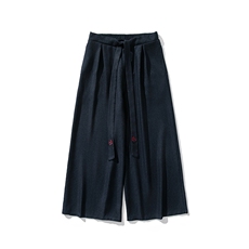 秋冬风宽松休闲裙裤汉服阔腿裤宋裤新中式情侣潮K272/P75，男装民族服装，钱塘713