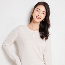 秋冬新款圆领套头35%羊绒衫女纯色修身韩版打底针织衫毛衣女，女装羊绒衫，兰皓羊绒