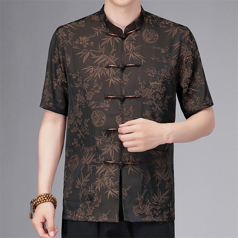 夏季唐装男士休闲短袖套装风爸爸装爷爷装汉服SFC-9876-P98,男装民族服装,星座1105-3