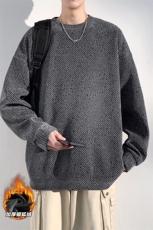 保暖银狐绒雪尼尔520g重磅斜纹长袖卫衣男W5064J加绒-特P40控78，男装棉衣，电商A001-1