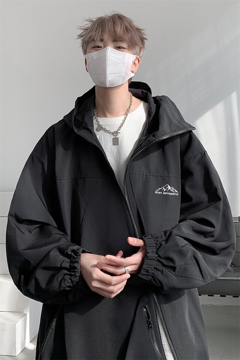 8XL-M特大码春季Cityboy宽松冲锋衣夹克男女上衣外套男JK1310P85,男装夹克,电商D206-1