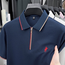 爆夏季男款棉透气polo衫长袖潮流上衣百搭商务风休闲男装，男装T恤，钱塘6003（原4033）