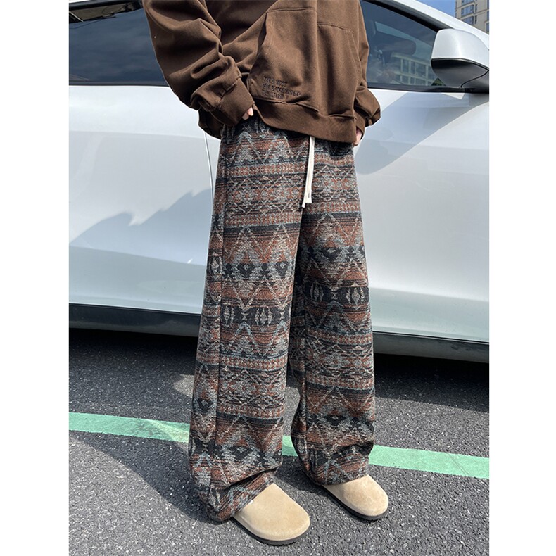 8XL-M羊羔绒裤子男冬季加绒加厚民族风重磅针织棉裤大码KZ023P78,男装棉裤,电商B312