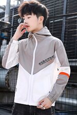 夏季男士防晒衣时尚印花拼接色连帽薄款夹克外套DS-A158-S205，男装夹克，星座310B-3