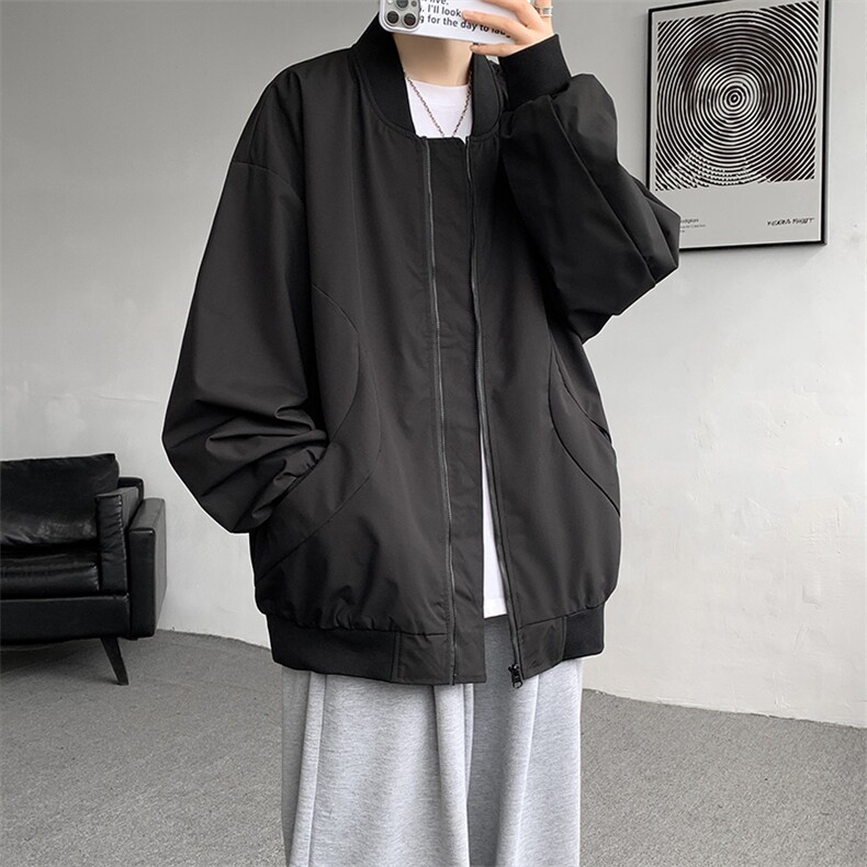M-8XL棒球服男款春秋特大码加肥加大男装飞行员夹克外套JK001P65,男装夹克,电商B312