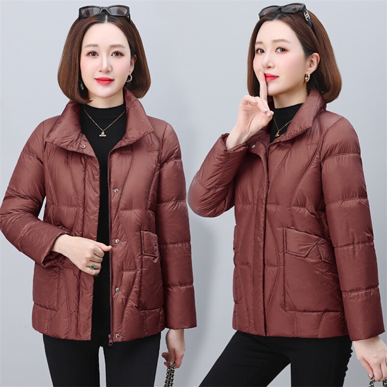 时尚休闲女士立领羽绒棉服女2025冬季新款洋气宽松小个子棉袄外套,女装棉衣/棉服,木橙西子