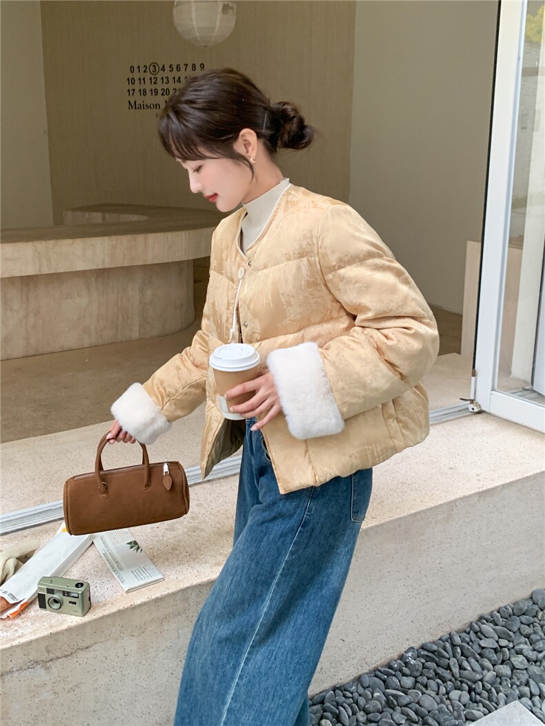 2025年冬季新中式羽绒服短款50白鸭绒RF2C290-6898#-P295-K399,女装羽绒服,蝶眷